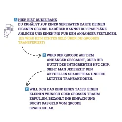 Sparbuch als Anhänger | NFC & QrCode | Personalisiertes Geldgeschenk | Verschiedene Motive