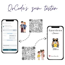 Sparbuch mit QR-Code – personalisierte Geschenkidee zur Taufe, Geburt oder Einschulung | Handmade | Hamster