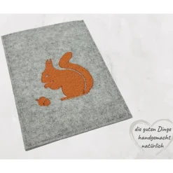 Sparbuchhülle Filz EICHHÖRNCHEN Geschenk zur Geburt, Taufe ...  KL420