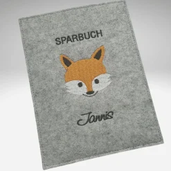 Sparbuchhülle Filz FUCHS Name  KL427