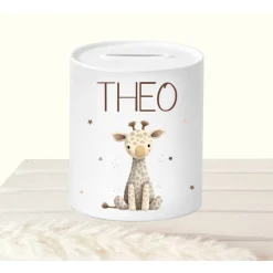 Spardose Kind Löwe, Sparschwein mit Namen, Kinderspardose Keramik personalisiert, Sparbüchse Geburtstag