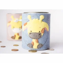 Spardose mit bestickter Filzhülle Giraffe