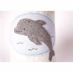 Spardose mit bestickter Filzhülle Delfin