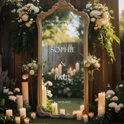 Spiegel Hochzeit Aufkleber, Hochzeitsschild Deko, personalisierte Hochzeit Spiegel Aufkleber, Hochzeits-Empfangsschild,