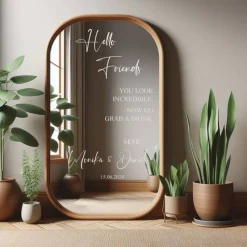 Spiegel Hochzeit Aufkleber, Hochzeitsschild Deko, personalisierte Hochzeit Spiegel Aufkleber, Hochzeits-Empfangsschild,