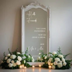 Spiegel Hochzeit Aufkleber, Hochzeitsschild Deko, personalisierte Hochzeit Spiegel Aufkleber, Hochzeits-Empfangsschild,