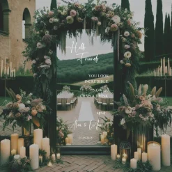 Spiegel Hochzeit Aufkleber, Hochzeitsschild Deko, personalisierte Hochzeit Spiegel Aufkleber, Hochzeits-Empfangsschild,