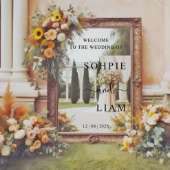 Spiegel Hochzeit Aufkleber, Hochzeitsschild Deko, personalisierte Hochzeit Spiegel Aufkleber, Hochzeits-Empfangsschild,