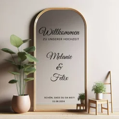 Spiegel Hochzeit Aufkleber, Hochzeitsschild Deko, personalisierte Hochzeit Spiegel Aufkleber, Hochzeits-Empfangsschild,