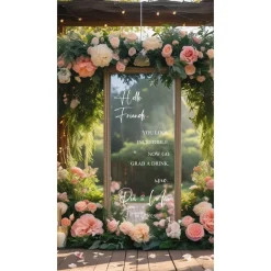 Spiegel Hochzeit Aufkleber, Hochzeitsschild Deko, personalisierte Hochzeit Spiegel Aufkleber, Hochzeits-Empfangsschild,