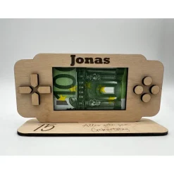 Spielekonsole Geschenkidee – Personalisierter Gutscheinhalter aus Holz, Geldgeschenk & Gutscheinverpackung zum Geburtstag