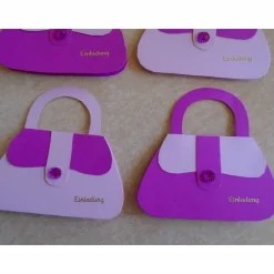 4St Einladungskarten Kindergeburtstag  kleine Handtasche Mädchen Einladungen Grußkarte Einladung Geburtstag Kinder