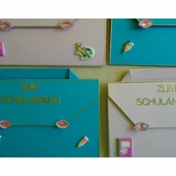 4St. Einladungskarten zur Einschulung Schulanfang Einladung Mädchen 1.Schultag  Schule Einladungen Rosa Türkis