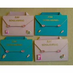 4St. Einladungskarten zur Einschulung Schulanfang Einladung Mädchen 1.Schultag  Schule Einladungen Rosa Türkis