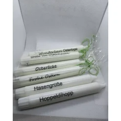 Stabkerze, bedruckt mit Ostersprüchen