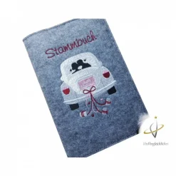 Stammbuch Stammbuchhülle Einband Umschlag für Stammbuch Namensbestickung Love Car
