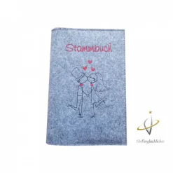 Stammbuch Stammbuchhülle Hochzeitskuss Einband Umschlag für Stammbuch Namensbestickung Familienbuch