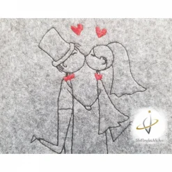 Stammbuch Stammbuchhülle Hochzeitskuss Einband Umschlag für Stammbuch Namensbestickung Familienbuch