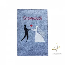 Stammbuch Stammbuchhülle Hochzeitskuss Einband Umschlag für Stammbuch Namensbestickung Familienbuch