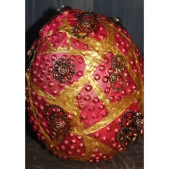 Steampunk Dekoei CROSS & SKULL & OCTOPUS Acrylmalerei auf einem Keramikei Ostergeschenk Künstler-Ei Sammlerstück Unikat