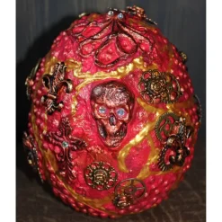 Steampunk Dekoei CROSS & SKULL & OCTOPUS Acrylmalerei auf einem Keramikei Ostergeschenk Künstler-Ei Sammlerstück Unikat