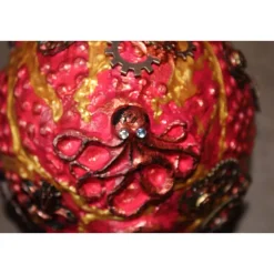 Steampunk Dekoei CROSS & SKULL & OCTOPUS Acrylmalerei auf einem Keramikei Ostergeschenk Künstler-Ei Sammlerstück Unikat