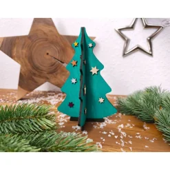 Steck-Tannenbaum aus Holz mit Sternchen (Bastelset)