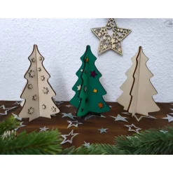 Steck-Tannenbaum aus Holz mit Sternchen (Bastelset)