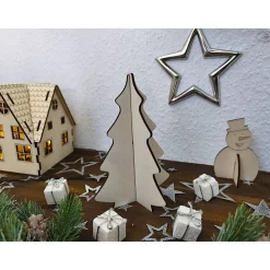 Steck-Tannenbaum aus Holz mit Sternchen (Bastelset)