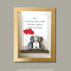 Steinbild – Mama, ich habe deine Stimme im Ohr | Erinnerungsbild handgemacht