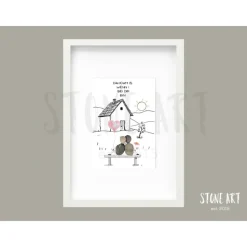 Steinbild „Dahoam is wenn i bei dir bin“ – Personalisiertes Unikat, handgefertigte Wanddeko mit Heimatgefühl