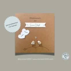 Steinbild Eiserne Hochzeit – Geschenk 65. Hochzeitstag, optionale Karte separat erhältlich