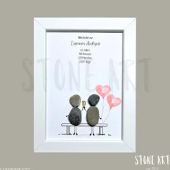 Steinbild Eiserne Hochzeit – Geschenk 65. Hochzeitstag, optionale Karte separat erhältlich