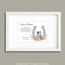 Steinbild Eiserne Hochzeit – Persönliches Geschenk zum 65. Hochzeitstag, handgefertigt & personalisierbar