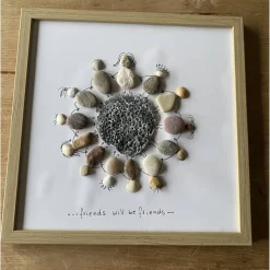 Steinbild Freunde, Geschenk für liebe Menschen, Meer Dekoration