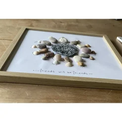 Steinbild Freunde, Geschenk für liebe Menschen, Meer Dekoration