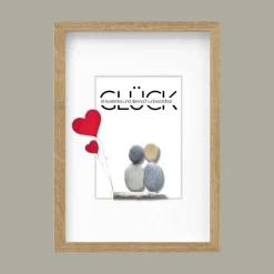 Steinbild „Glück ist kostenlos…“ – Handgemachtes Geschenk für Hochzeit & Jubiläum