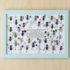 Steinbild Gruppenbild personalisiert – Unikat für bis zu 30 Personen als Geschenk (STB-185)