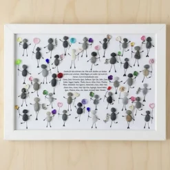 Steinbild Gruppenbild personalisiert – Unikat für bis zu 30 Personen als Geschenk (STB-185)