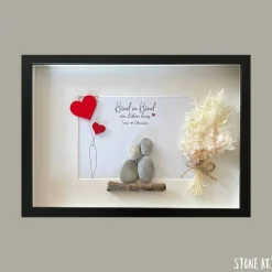 Steinbild Hand in Hand – Personalisiertes Hochzeitsgeschenk, Silberhochzeit, Goldene Hochzeit, Unikat