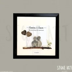 Steinbild Hochzeit personalisiert – Der schönste Weg ist der gemeinsame – Handgemachtes Geschenk mit Namen