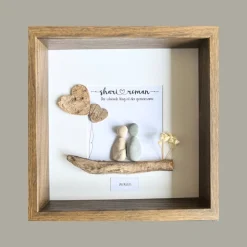 Steinbild Hochzeit personalisiert – Der schönste Weg ist der gemeinsame – Handgemachtes Geschenk mit Namen