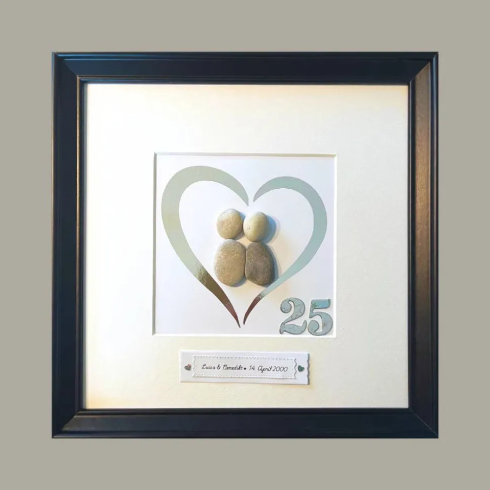 Steinbild Hochzeitstag – Personalisiertes Geschenk zur Silber-, Gold-, Rubin- & Diamanthochzeit