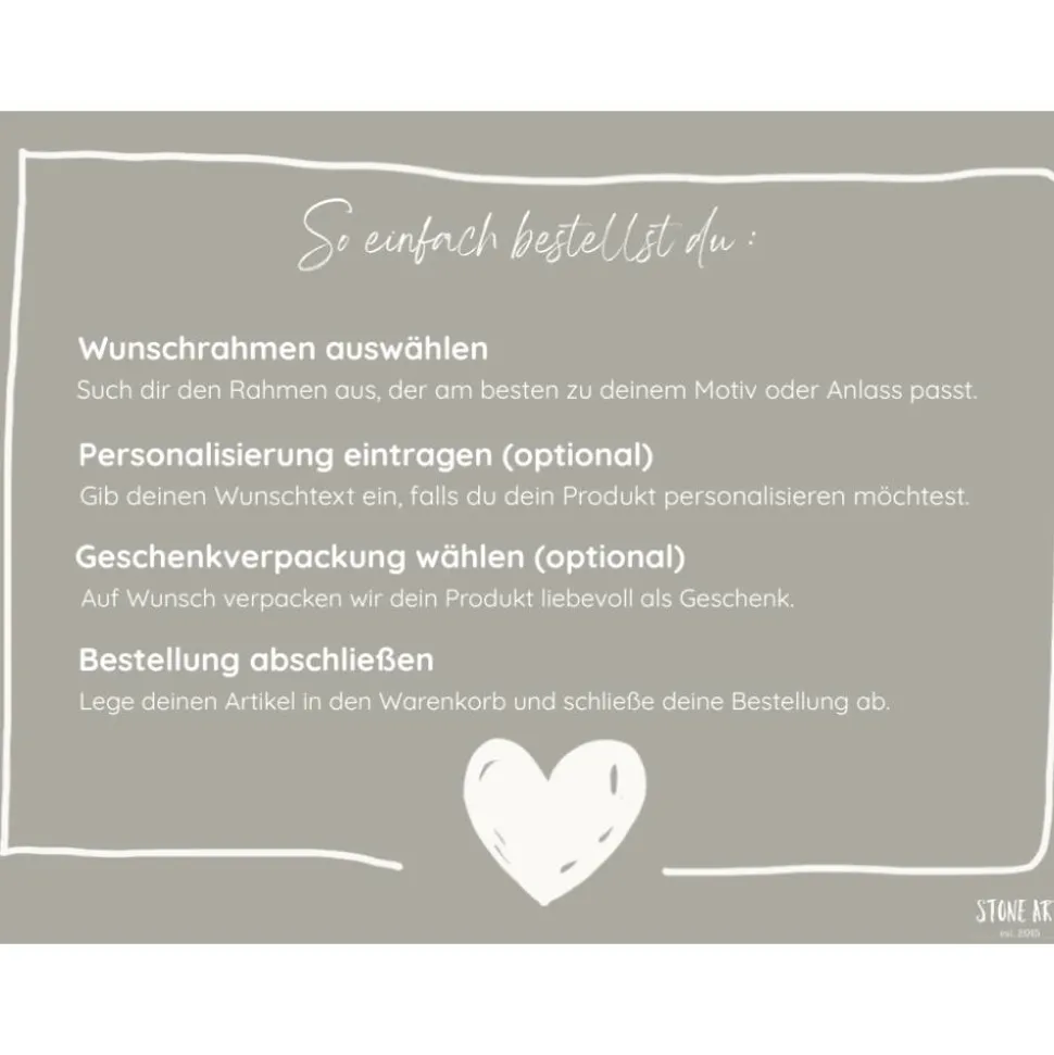 Steinbild Hochzeitstag – Personalisiertes Geschenk zur Silber-, Gold-, Rubin- & Diamanthochzeit