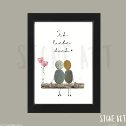 Steinbild „Ich liebe dich“ – Personalisierbares Geschenk für Partner & Herzensmenschen