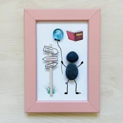 Steinbild Lehrer mit Klassenbuch – Handgemachtes Unikat zum Abschied & Ruhestand personalisierbar, STB-393