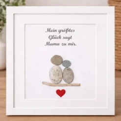 Steinbild Mama personalisiert – Unikat mit Herzen & Wunschtext | Geschenk Muttertag, STB-399