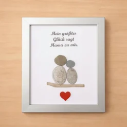 Steinbild Mama personalisiert – Unikat mit Herzen & Wunschtext | Geschenk Muttertag, STB-399