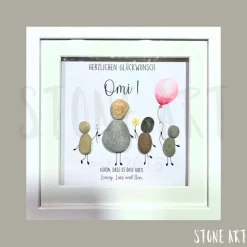 Steinbild Oma Enkel – Persönliches Geschenk zum 60, 65, 70 Geburtstag für Oma