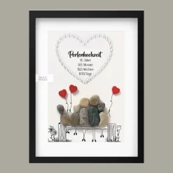 Steinbild Perlenhochzeit - Geschenk zum 30. Hochzeitstag